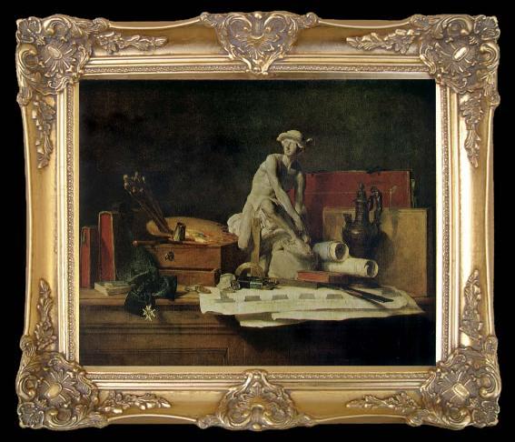 framed  Jean Baptiste Simeon Chardin Still life with the Attributes  of Arts, TA216
